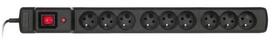 ActiveJet Surge Protector 9 Outlet Black 1.5m
