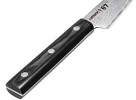 damascus peiliai - Samura DAMASCUS 67 Universal Kitchen knife 3.9"/ 98mm with Wooden handle - 4 nuotrauka