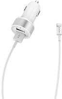 Devia Dual USB Car Charger With Apple Lightning Cable 1m White