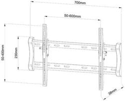 sieninis tv stovas - Vivanco TV Wall Bracket Up To 65'' Max 50kg Black - 3 nuotrauka