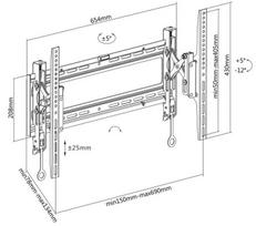 televizorius 70 coliu - Sbox PLB-6546T TV Mount 37-80'' - 9 nuotrauka