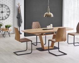 Valgomojo stalas Halmar Blacky Golden Oak/Black, 1600 - 2200x900x760 mm