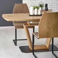 auksinis azuolas spalva - Valgomojo stalas Halmar Blacky Golden Oak/Black, 1600 - 2200x900x760 mm - 2 nuotrauka