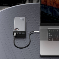 power bank 65w baseus - Baseus Adaman Metal PPIMDA-D01 20000 mAh Black (Juoda) - 5 nuotrauka