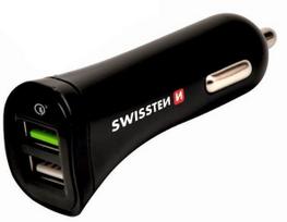 Swissten Dual USB Premium Quick Charge Car charger + Micro USB Cable 1.5m Black