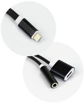 lightning ausines - HQ Adapter Lightning To 3.5mm Audio Headset Adapter + Type-C Female Charger Plug Black - 2 nuotrauka