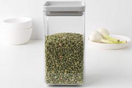 biriu produktu indai brabantia - Brabantia Tasty+ Square Canister 1.6l Light Grey - 2 nuotrauka