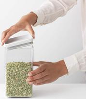 biriu produktu indai brabantia - Brabantia Tasty+ Square Canister 1.6l Light Grey - 3 nuotrauka