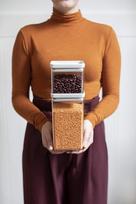 biriu produktu indai brabantia - Brabantia Tasty+ Square Canister 1.6l Light Grey - 4 nuotrauka