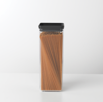 biriu produktu indai brabantia - Brabantia Tasty+ Square Canister 2.5l Dark Grey - 4 nuotrauka