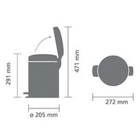 senukai siuksliadeze - Brabantia NewIcon Pedal Bin 5l Champagne - 7 nuotrauka