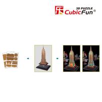 cubicfun 3d puzzle - 3D dėlionė: Empire State Building (su LED apšvietimu) - 6 nuotrauka