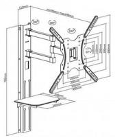 samsung plasma - Maclean Mount For TV 32-55" Black - 5 nuotrauka