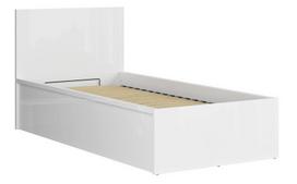 Black Red White Tetrix Bed B 90x200cm Gloss White