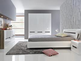 brw azteca - Black Red White Azteca Trio Bed 160x200cm White - 8 nuotrauka