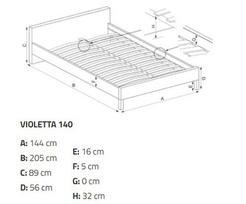 dvigules lovos 140x200 juoda lova - Lova Violetta ruda, 140 x 200 cm - 2 nuotrauka