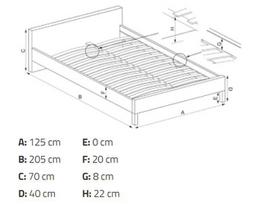 miegamo lovos 120 200 - Lova Lima ąžuolo spalvos, 120 x 200 cm - 3 nuotrauka