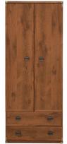 Black Red White Indiana Wardrobe 80x195cm Sutter Oak
