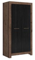 Black Red White Balin Wardrobe Oak/Black Oak