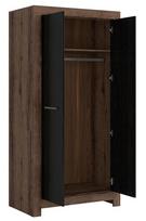 spintos 195 - Black Red White Balin Wardrobe Oak/Black Oak - 3 nuotrauka