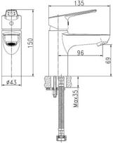 praustuves kriauklis - Standart Bora BOSTY40B Faucet Chrome - 2 nuotrauka