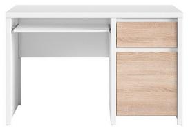 Black Red White Desk Kaspian BIU1D1S/120 White/Sonoma Oak