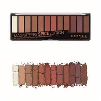 spalvu palete - Rimmel London Magnifeyes 12 Pan Eyeshadow Palette Spice Edition 14g - 2 nuotrauka