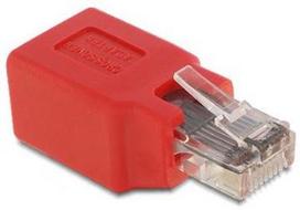 rj45 adapteris - Delock Crossover Adapter Red - 1 nuotrauka