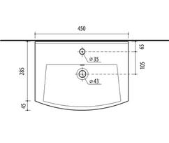 praustuvas 70 cm su spintele - Vonios spintelė su praustuvu, Riva SA44, balta - 4 nuotrauka