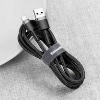 c type 3a baseus - Baseus Cafule USB To USB Type-C Cable 0.5m Grey/Black - 4 nuotrauka