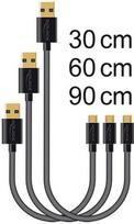 micro usb b - Delock Data And Fast Charging Cable USB 2.0 A / Micro-B 3 Pieces Set Black - 3 nuotrauka
