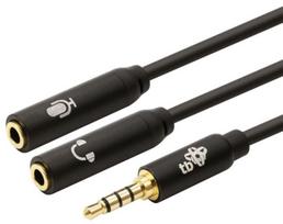 adapteris 3.5mm 2 x 3.5mm - TB Cable 3.5mm / 3.5mm X 2 Black 0.3m - 1 nuotrauka