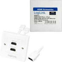 hdmi kabelis baltas - LogiLink 2 x HDMI Wall Mount Plate AH0015 - 2 nuotrauka