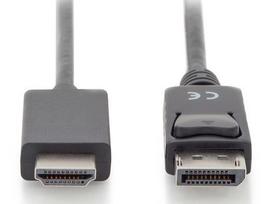 display port laidas - Assman Cable Displayport / HDMI Black 3m - 2 nuotrauka