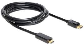display port laidas - Delock Cable Displayport to HDMI 3m Black - 2 nuotrauka