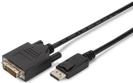 dvi cable - Assmann Adapter Cable Displayport / DVI-D Black 5m - 1 nuotrauka