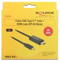 usb c hdmi cable - Delock Cable USB / HDMI Black 2m - 3 nuotrauka