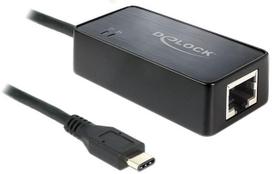 rj45 to usb kabelis - Delock Adapter SuperSpeed USB-C to RJ-45 - 1 nuotrauka