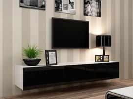 Cama Meble Vigo 180 TV Stand White/Black Gloss