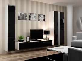 40 tv stovas - Cama Meble Vigo 180 TV Stand White/Black Gloss - 4 nuotrauka