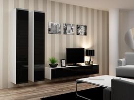 40 tv stovas - Cama Meble Vigo 180 TV Stand White/Black Gloss - 7 nuotrauka
