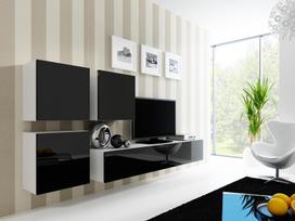 40 tv stovas - Cama Meble Vigo 180 TV Stand White/Black Gloss - 11 nuotrauka