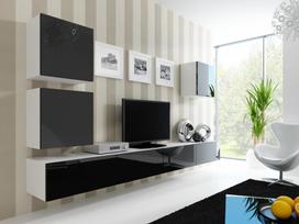 40 tv stovas - Cama Meble Vigo 180 TV Stand White/Black Gloss - 12 nuotrauka