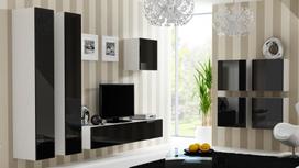 40 tv stovas - Cama Meble Vigo 180 TV Stand White/Black Gloss - 13 nuotrauka