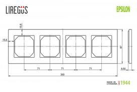 liregus jungiklis epsilon - Keturvietis rėmelis Liregus K14-245-04, baltas - 2 nuotrauka