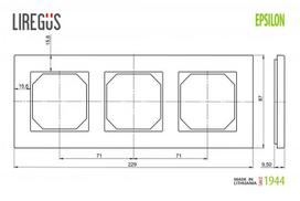 liregus epsilion - Trivietis rėmelis Liregus K14-245-03, baltas, blizgus - 2 nuotrauka