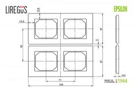 liregus - Dvivietis rėmelis Liregus K14-245-02, ąžuolo spalvos - 3 nuotrauka