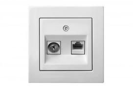 liregus - Antenos ir kompiuterio lizdas Liregus Epsilon baltos spalvos - 2 nuotrauka