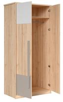 komodas spintos - Black Red White Namek 2 Doors Wardrobe Beech/White/Grey - 3 nuotrauka