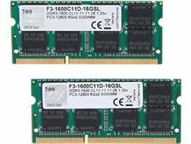 ddr3 16gb - G.SKILL SL 16GB 1600MHz CL11 DDR3 SO-DIMM Kit Of 2 F3-1600C11D-16GSL - 2 nuotrauka